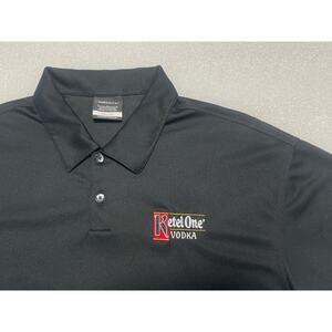 Ketel One Vodka ~ Nike Golf DriFit Polo Shirt Men's Large Black Tour Performance
